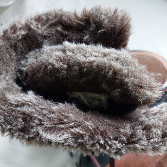 KAMIK Women Size 7. Brown UPTOWN Leather & Suede Sherpa Lined Lace Up Warm Boots - Picture 6 of 7